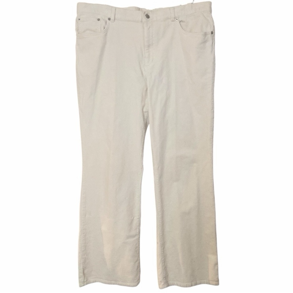 Chaps Women's Size 16 Winter White Corduroy Pants Classic Bootcut